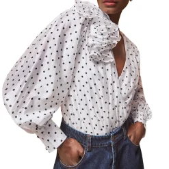 Polka Dot Frill Detail Bodysuit