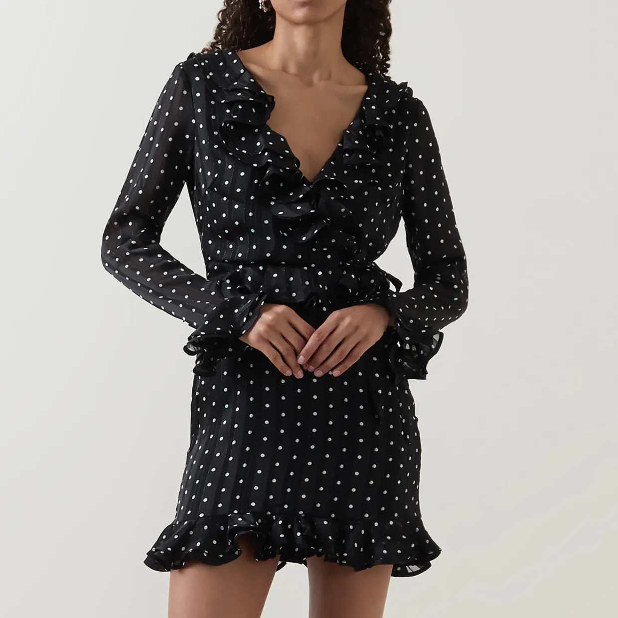 Polka Dot Frill Mini Dress