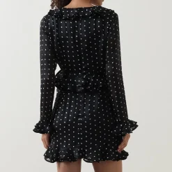 Polka Dot Frill Mini Dress