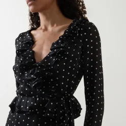 Polka Dot Frill Mini Dress