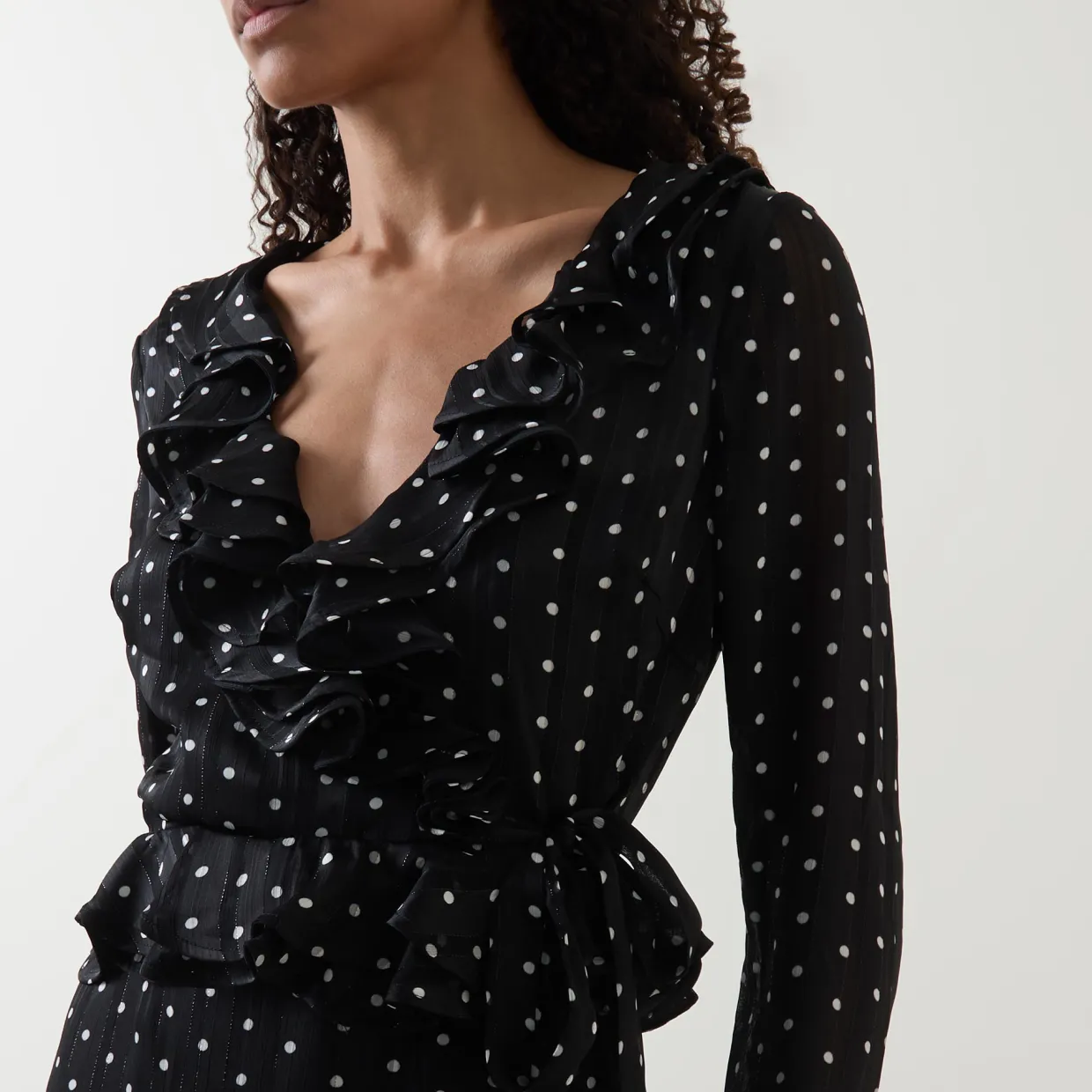 Polka Dot Frill Mini Dress