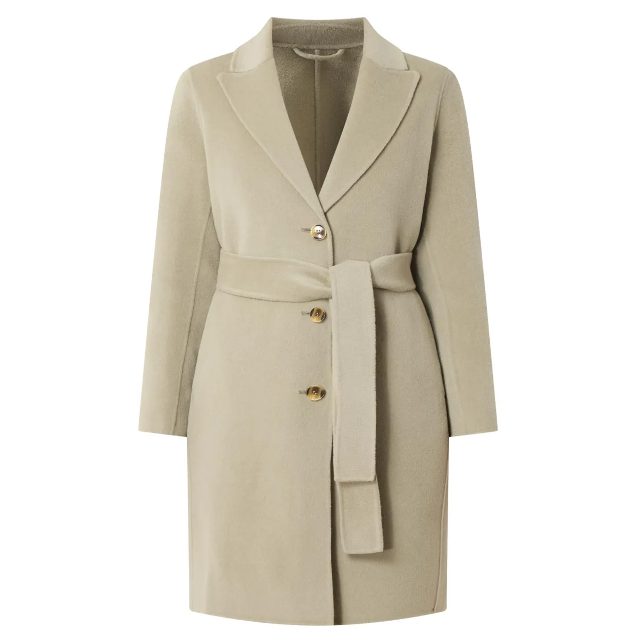Polka Single-Breasted Belted Coat