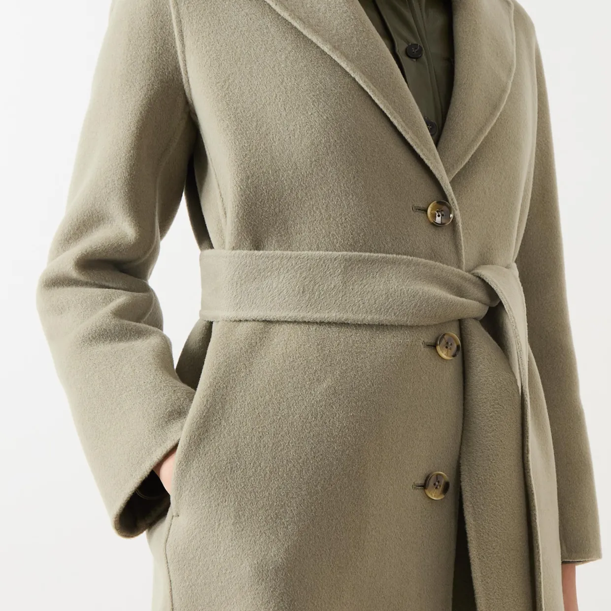 Polka Single-Breasted Belted Coat
