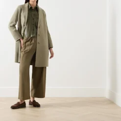 Polka Single-Breasted Belted Coat