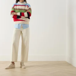 Polo Asymmetric Stripe Sweater
