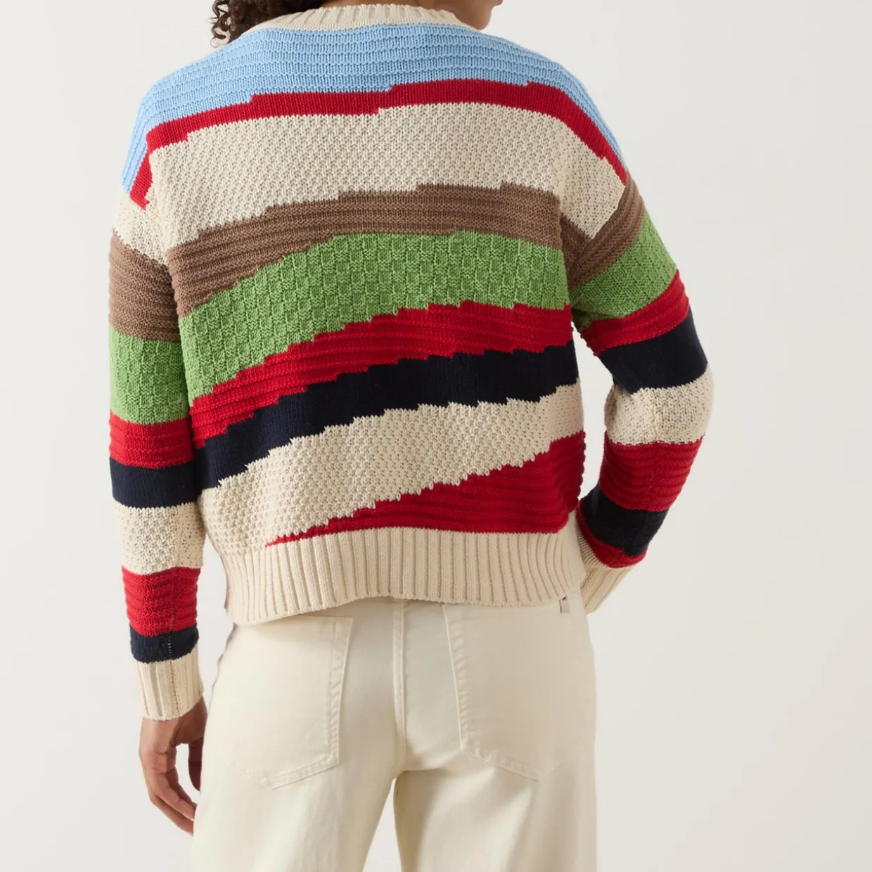 Polo Asymmetric Stripe Sweater