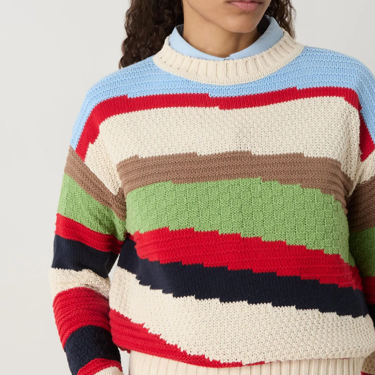 Polo Asymmetric Stripe Sweater