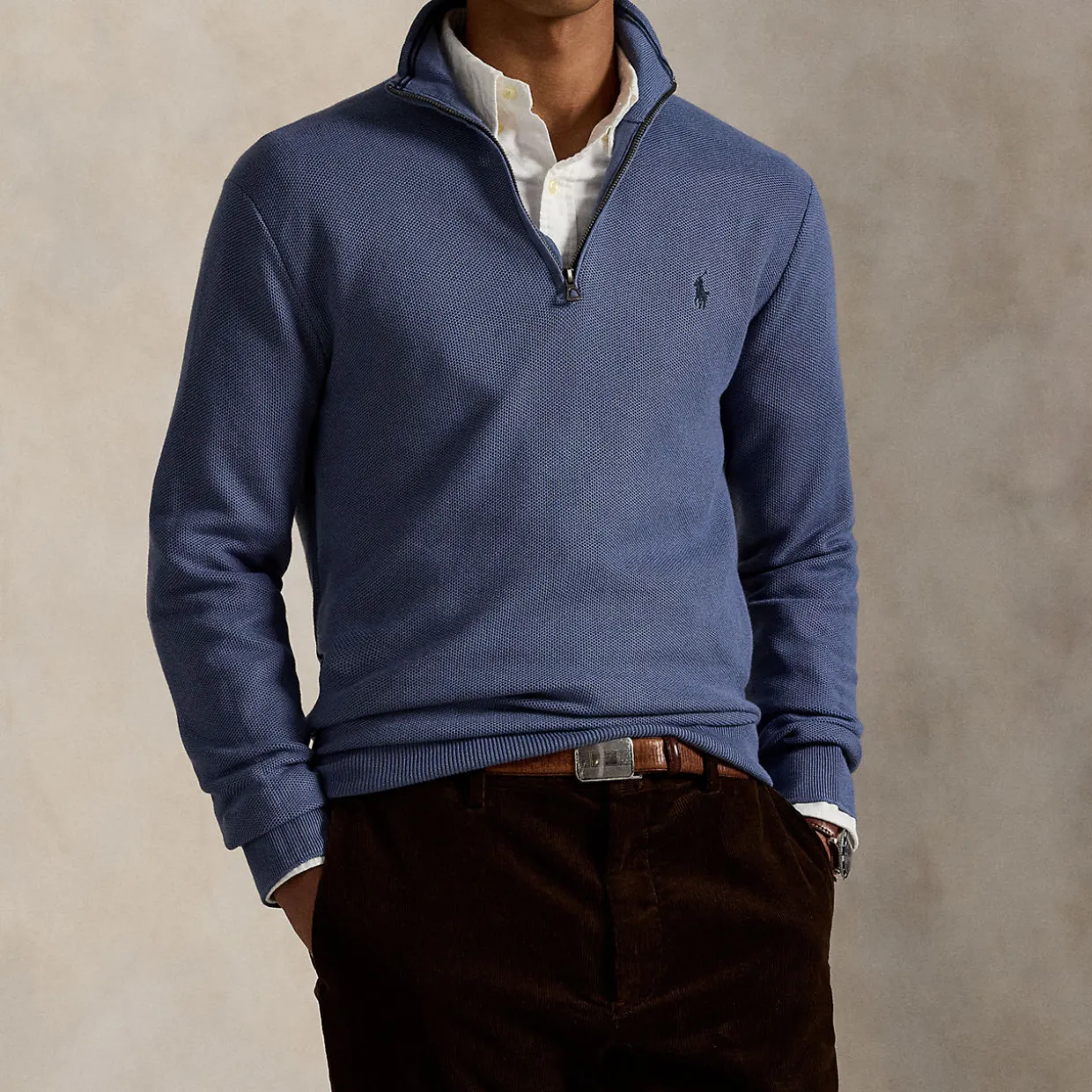 Polo Player Half Zip Sweater