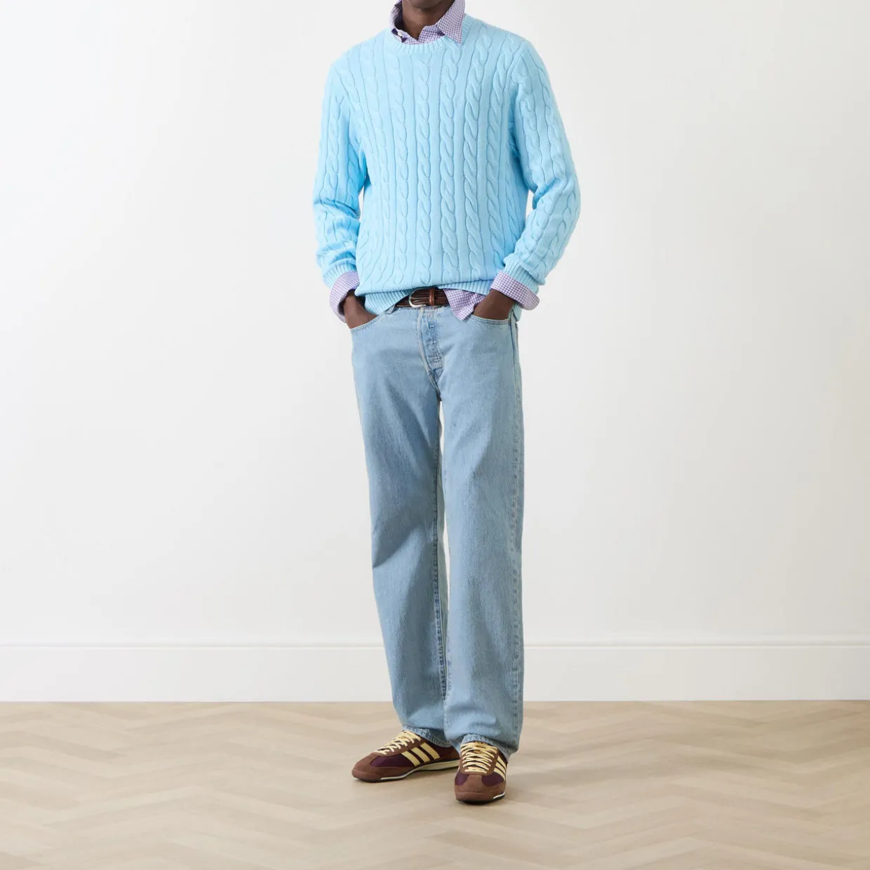 Polo Player Logo Cable Knit Sweater