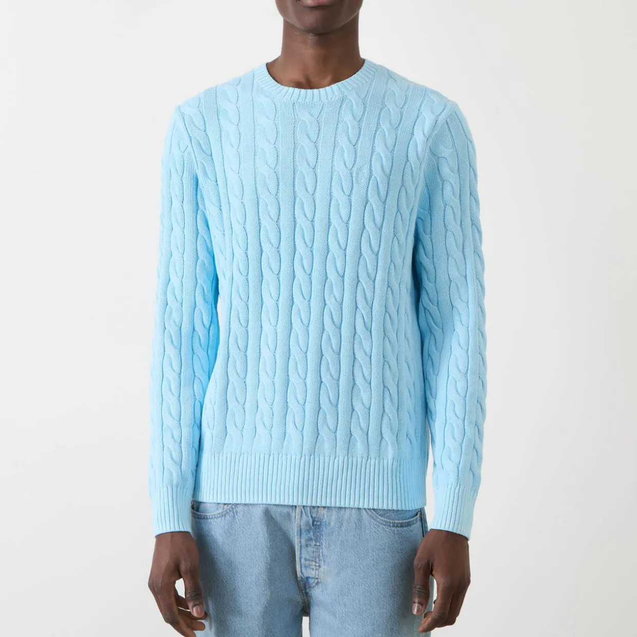 Polo Player Logo Cable Knit Sweater