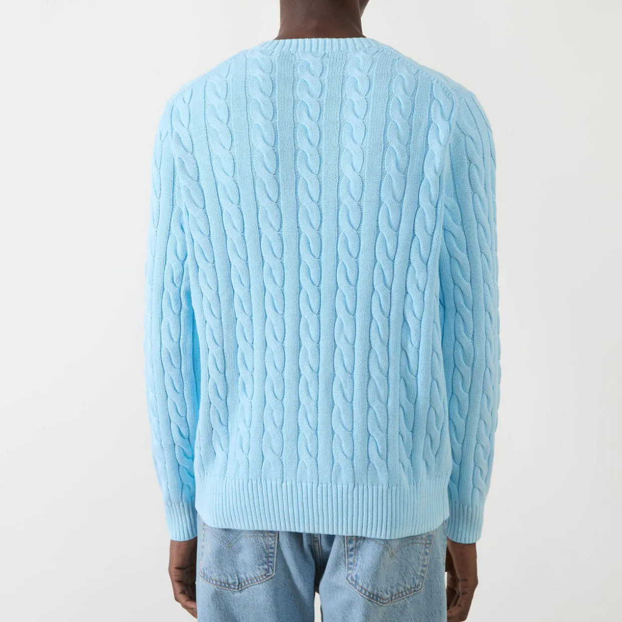 Polo Player Logo Cable Knit Sweater