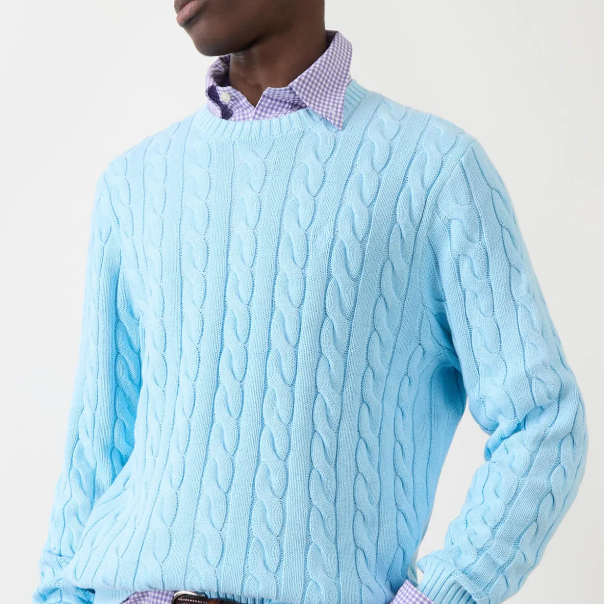 Polo Player Logo Cable Knit Sweater