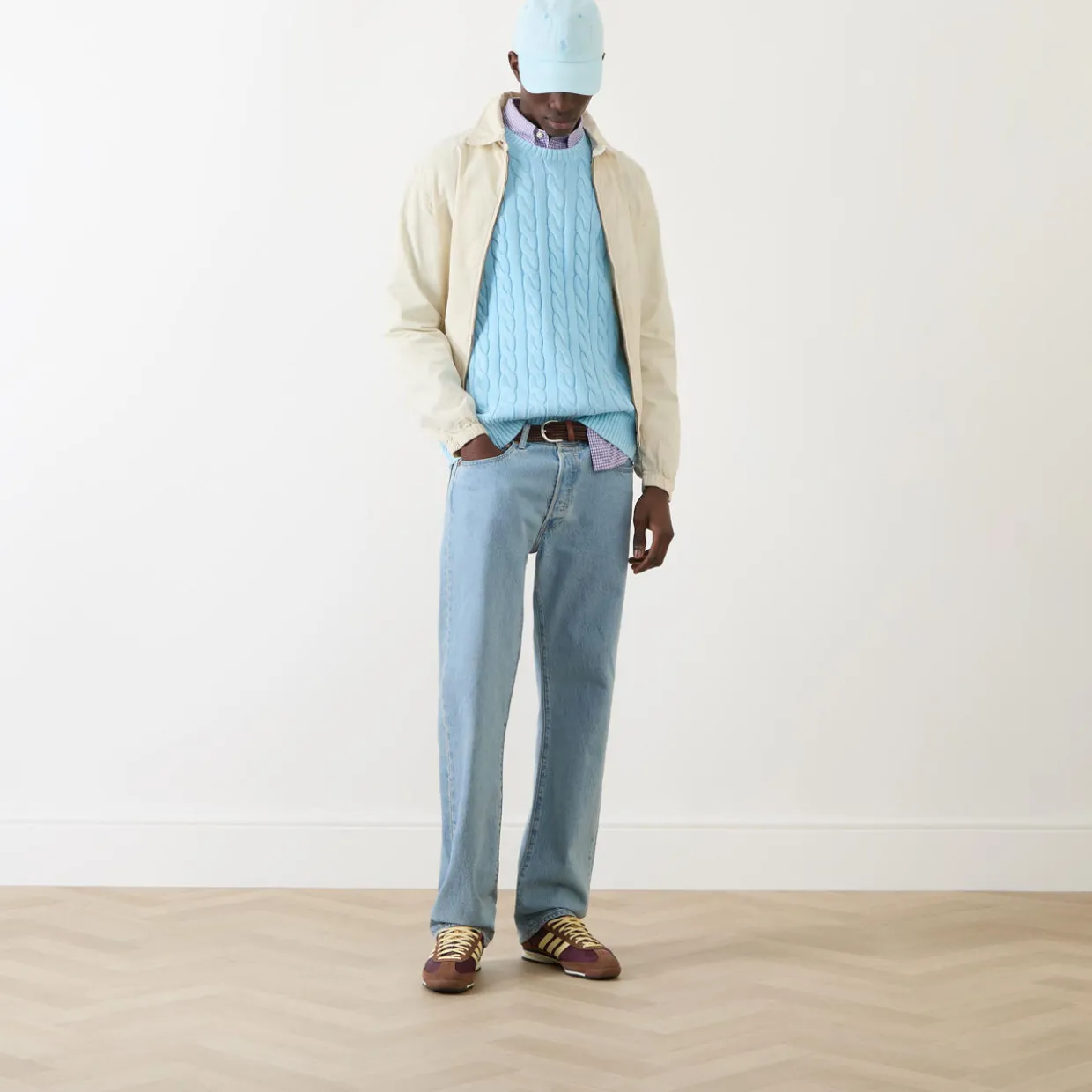 Polo Player Logo Cable Knit Sweater