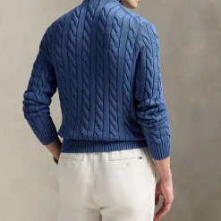 Polo Player Logo Cable Knit Sweater