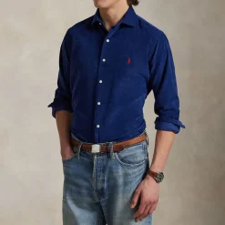 Polo Player Logo Corduroy Casual Shirt