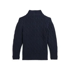 Polo Player Logo Half-Zip Cable Knit Sweater 4-7 Years