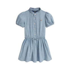 Pony Logo Button Front Flared Dress 2-6 Years