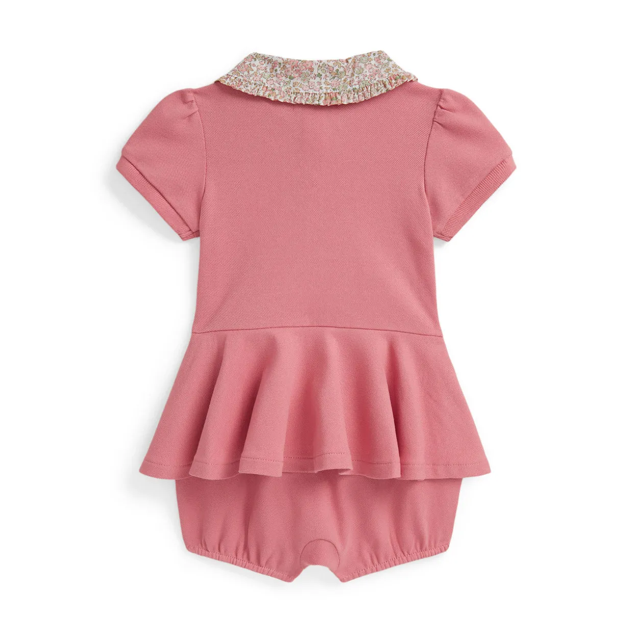 Pony Logo Floral-Collar Mesh Bubble Shortall 3-12 Months