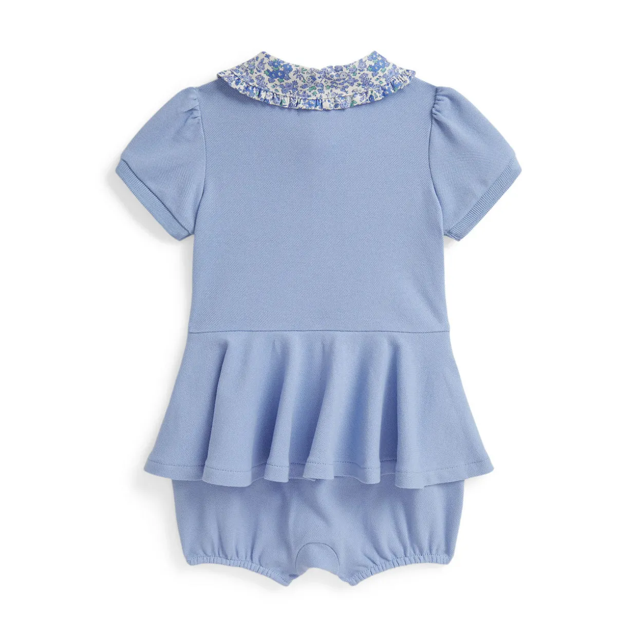 Pony Logo Floral-Collar Mesh Bubble Shortall 3-12 Months