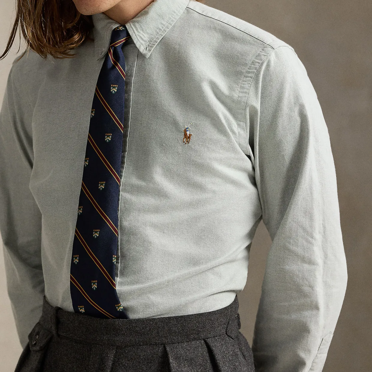 Pony Logo Slim Fit Oxford Shirt