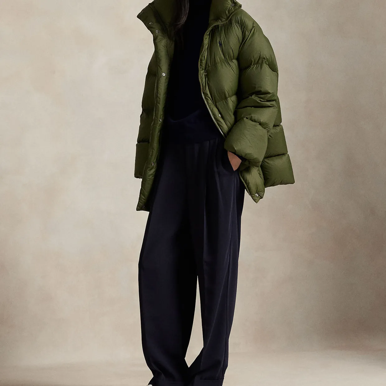 Pony Player Logo Padded Oversized Jacket