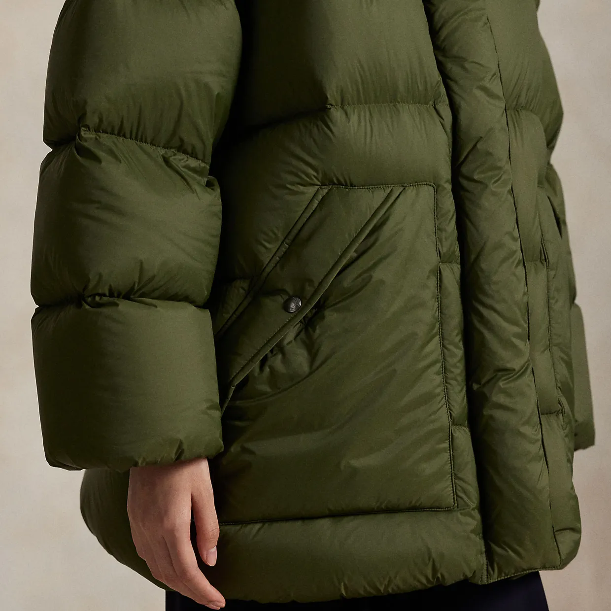 Pony Player Logo Padded Oversized Jacket