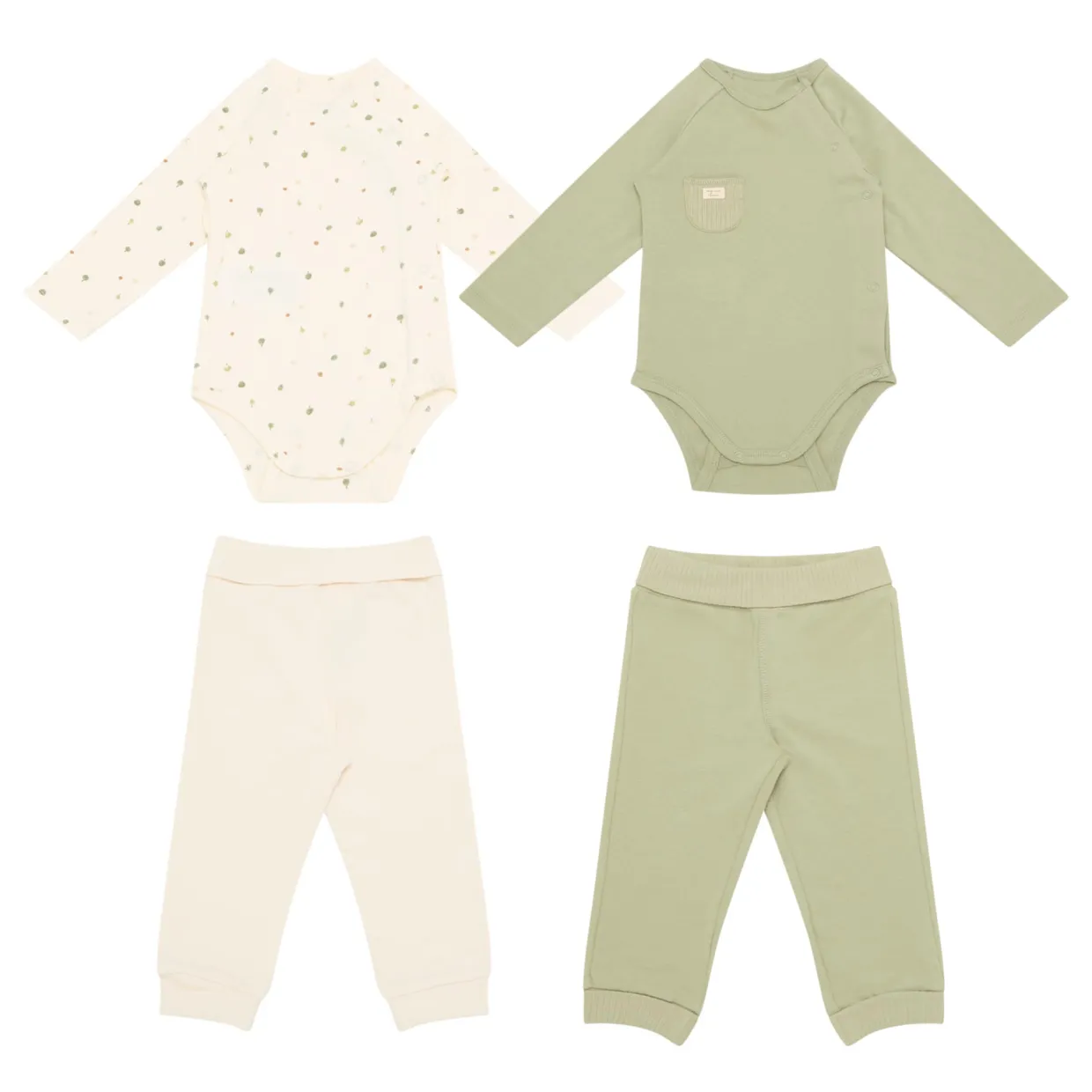 Printed Bodysuits & Sweatpants Four-Piece Set