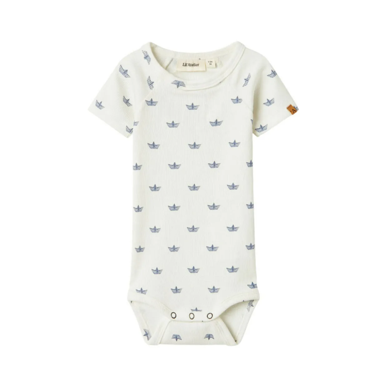 Printed Motif Ribbed Bodysuit