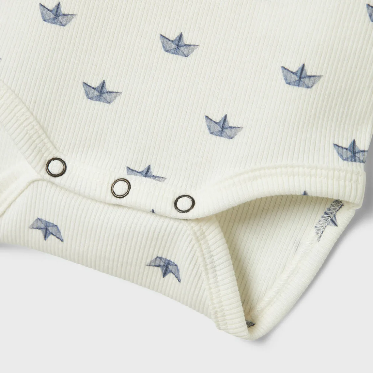 Printed Motif Ribbed Bodysuit