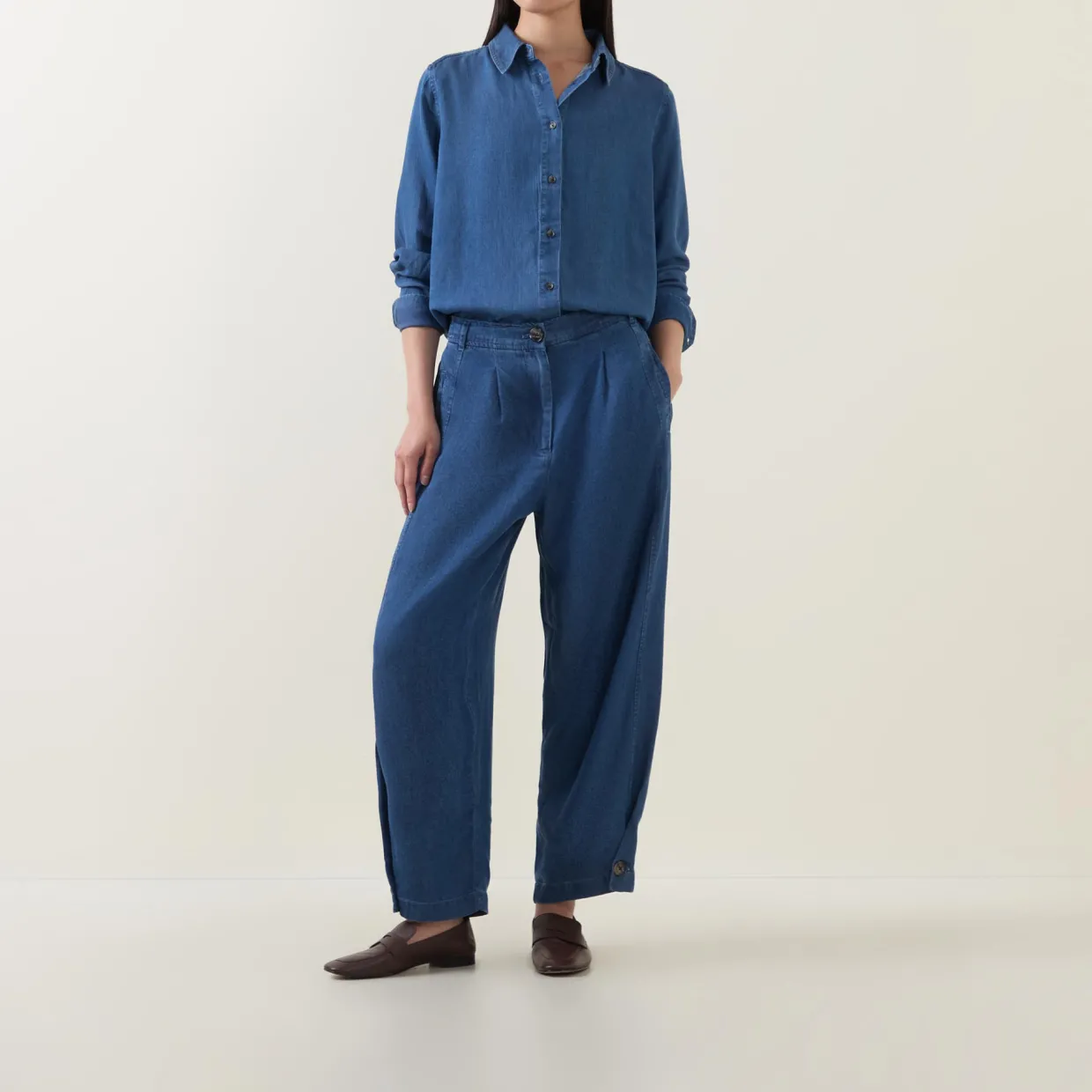 Punna Denim Barrel Leg Trousers