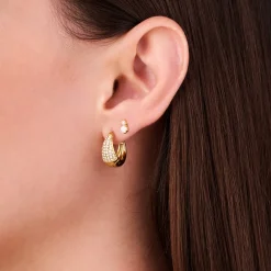 Pure Sparkle Huggie Hoop Earrings