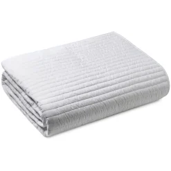 Quilted Lines Bedpsread White