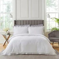 Quinton Duvet Set White Silver