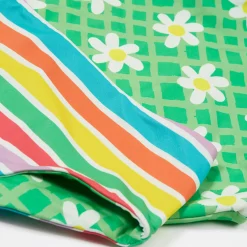 Reversible Floral Striped Tankini
