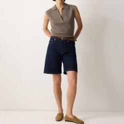 Ribbed Collar Knitted Top