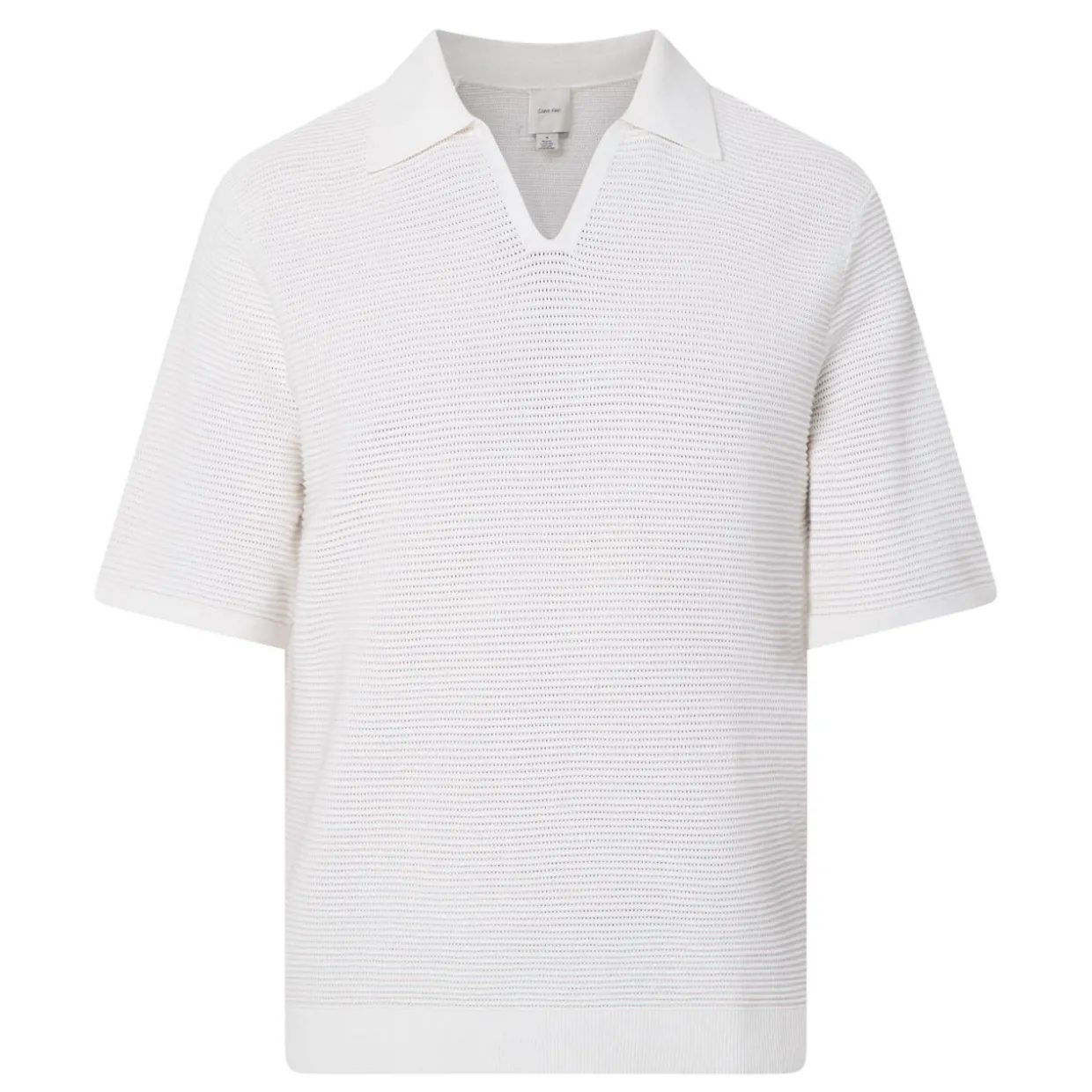 Ribbed Knit Polo Shirt