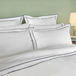 Rome Oxford Pillowcase White-Navy