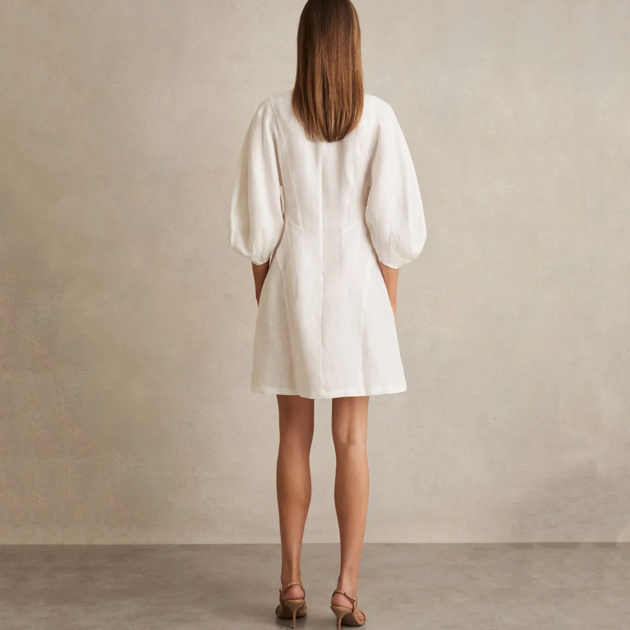 Romi Balloon-Sleeve Mini Dress