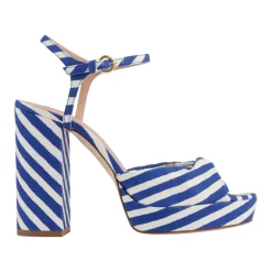Rosa Stripe Block Heels