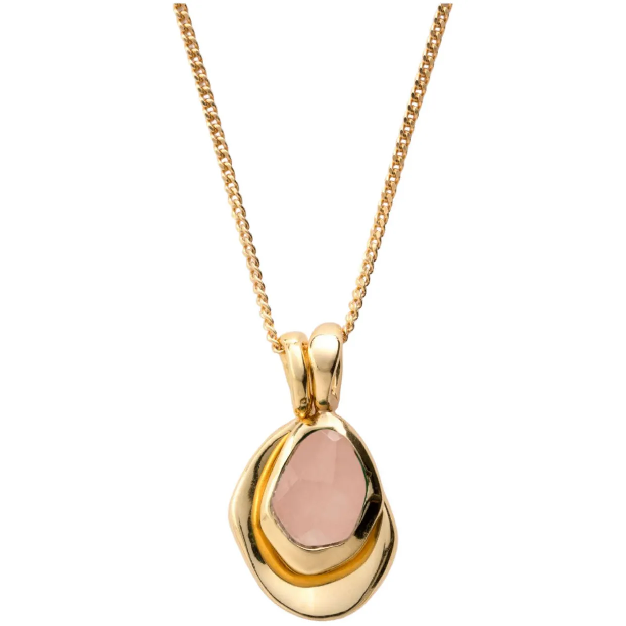 Rose Quartz Pebble Charms Necklace