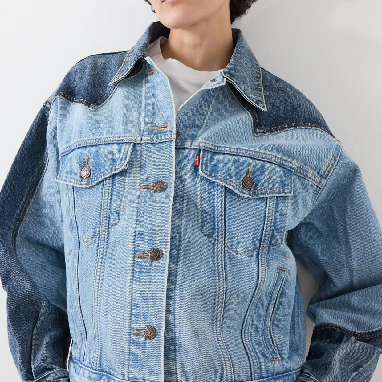 90s Western Two-Tone Denim Jacket