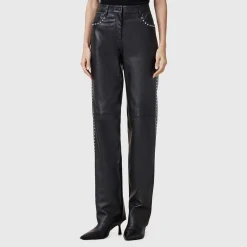 Saige Studded Leather Trousers
