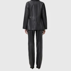 Saige Studded Leather Trousers