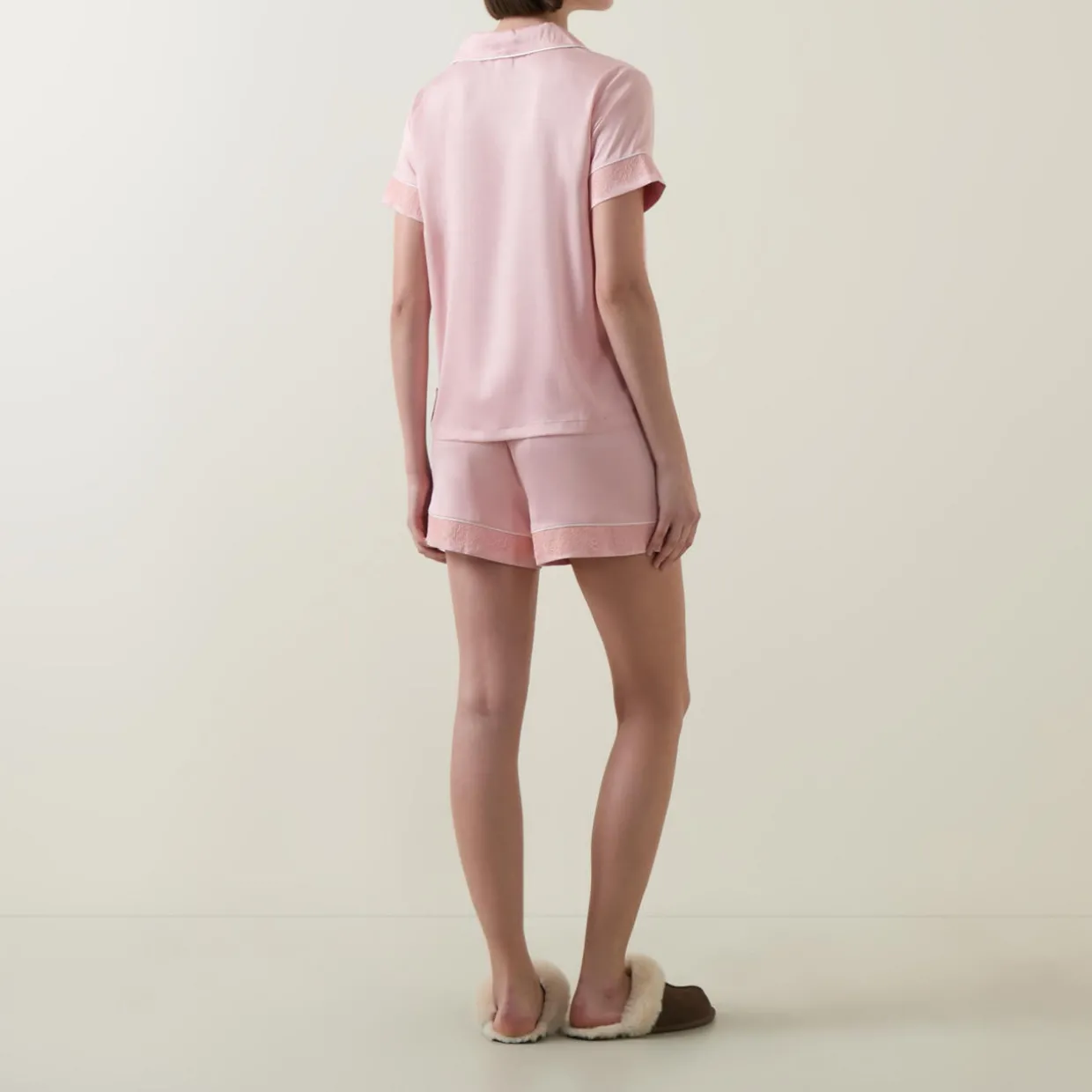 Satin Lace Top & Shorts Pyjama Set