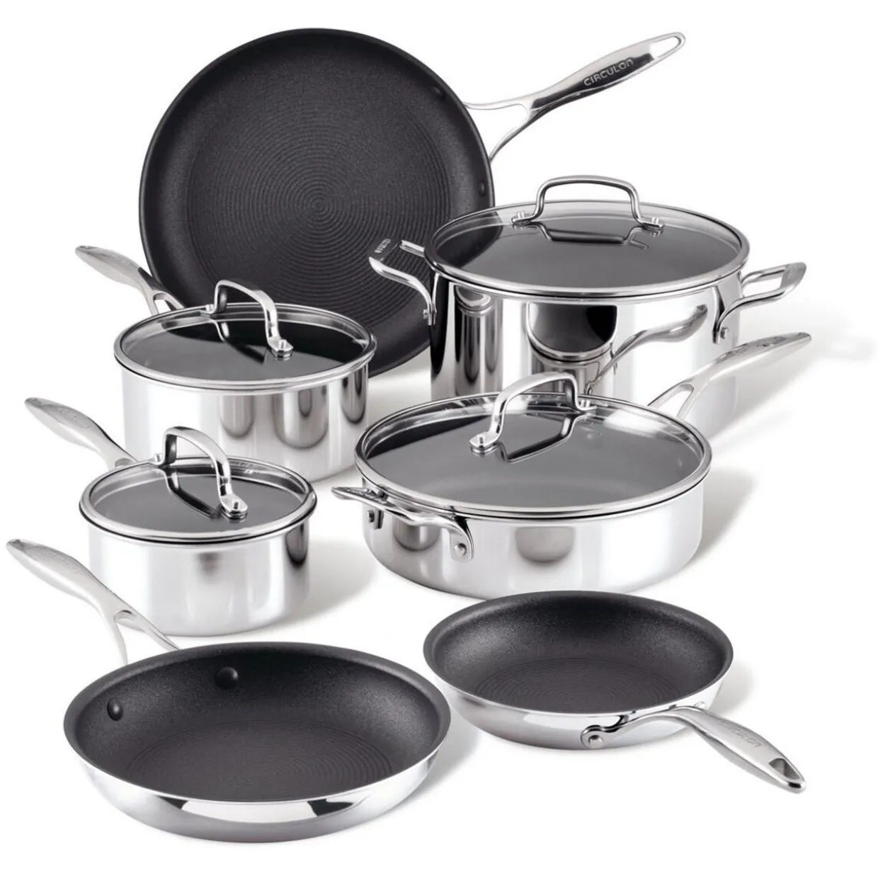 Scratch Defense Stainless Steel Seven-Piece Pan Set