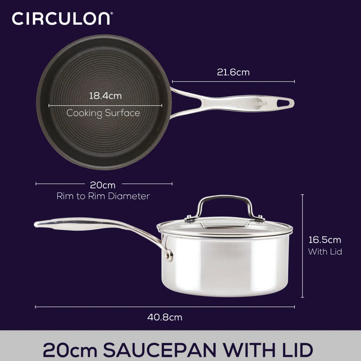 Scratch Defense Stainless Steel Saucepan with Lid 20cm