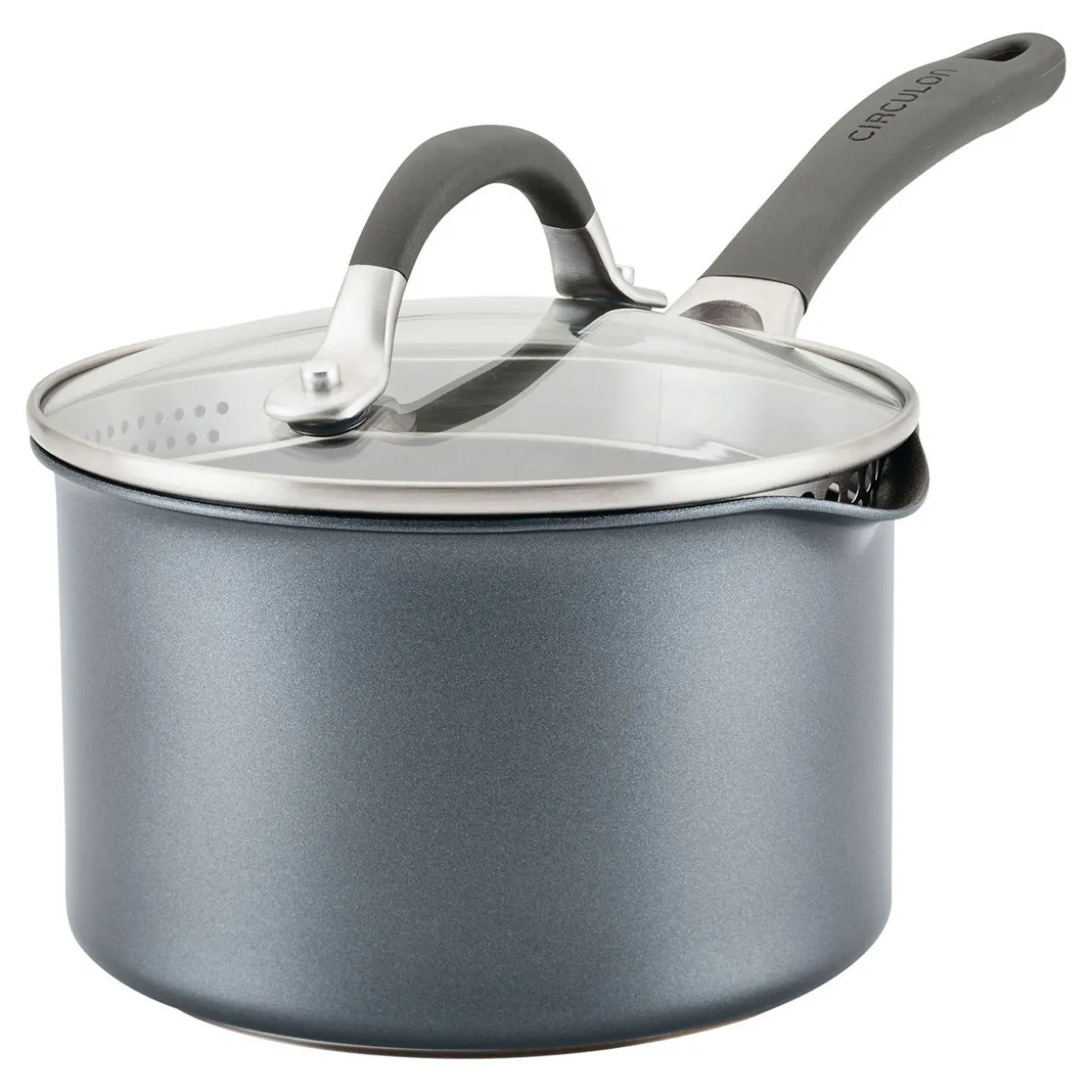 ScratchDefense Extreme Non-Stick Straining Saucepan & Lid 16cm