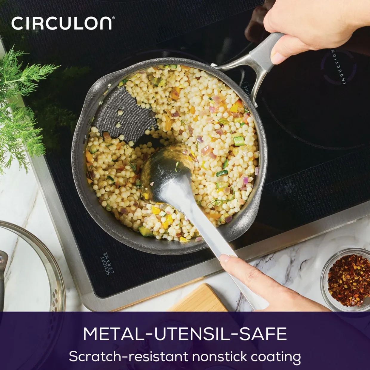 ScratchDefense Extreme Non-Stick Straining Saucepan & Lid 16cm