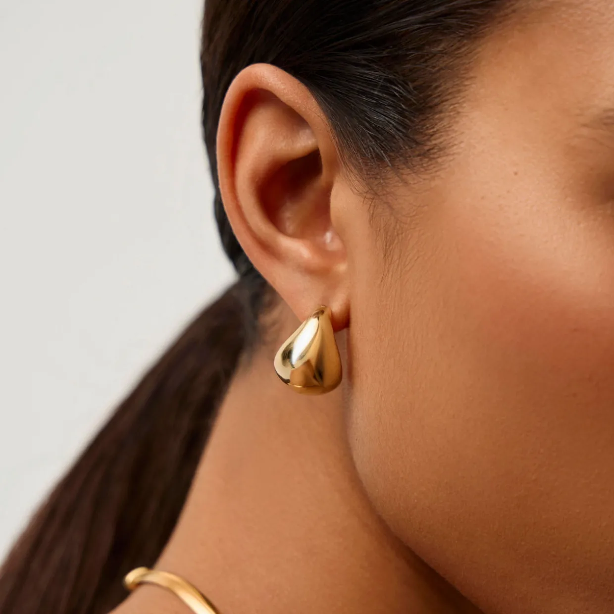 Sculptural Chubby Dome Small Hoop Earrings