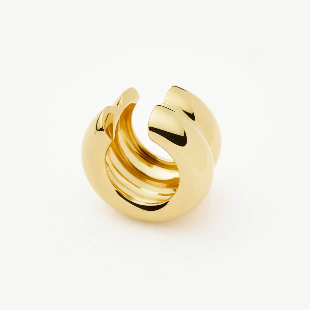 Sculptural Chubby Double Ear Cuff Earring